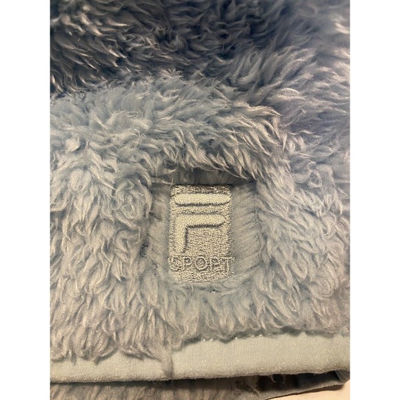 Fila Sport Light Blue Plush Fleece Teddy Zip Jacket Medium - Picture 5 of 5